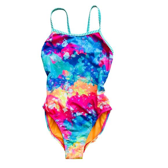 NWT NEW Dolfin Uglies Preppy Rainbow Drop Color Paint 32 Colorful Swimsuit Swim - Picture 1 of 4